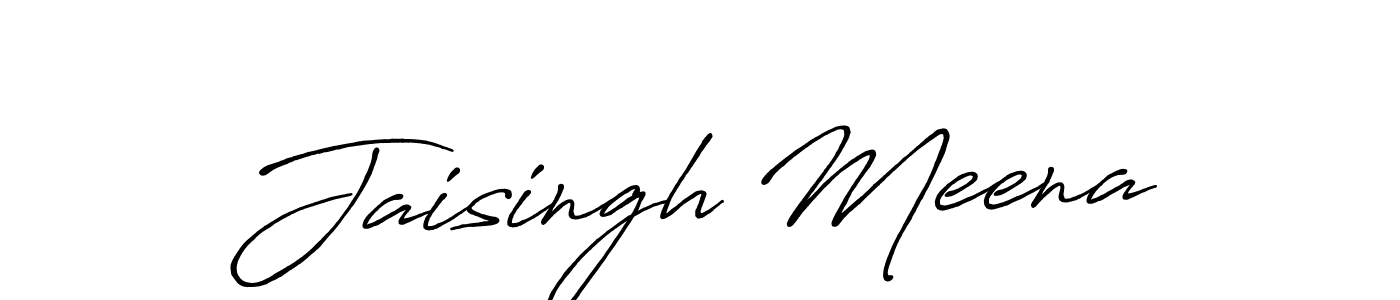 How to make Jaisingh Meena name signature. Use Antro_Vectra_Bolder style for creating short signs online. This is the latest handwritten sign. Jaisingh Meena signature style 7 images and pictures png