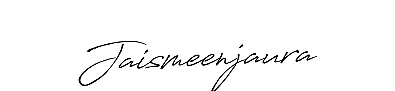 How to make Jaismeenjaura name signature. Use Antro_Vectra_Bolder style for creating short signs online. This is the latest handwritten sign. Jaismeenjaura signature style 7 images and pictures png