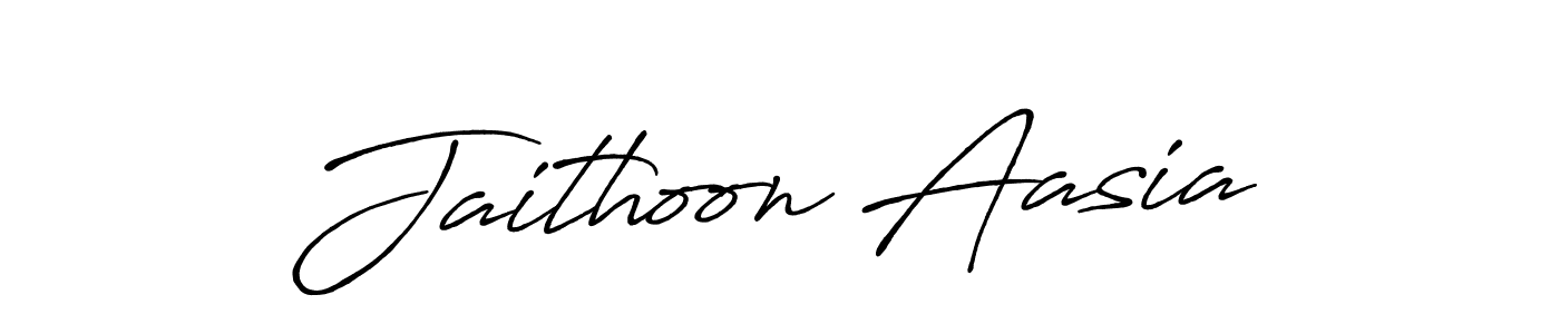 Also we have Jaithoon Aasia name is the best signature style. Create professional handwritten signature collection using Antro_Vectra_Bolder autograph style. Jaithoon Aasia signature style 7 images and pictures png