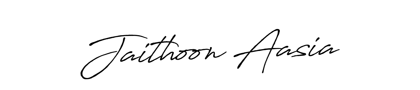 Also we have Jaithoon Aasia name is the best signature style. Create professional handwritten signature collection using Antro_Vectra_Bolder autograph style. Jaithoon Aasia signature style 7 images and pictures png