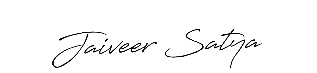 Make a beautiful signature design for name Jaiveer Satya. With this signature (Antro_Vectra_Bolder) style, you can create a handwritten signature for free. Jaiveer Satya signature style 7 images and pictures png