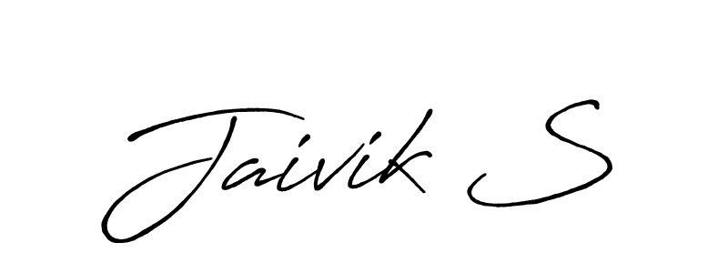 Create a beautiful signature design for name Jaivik S. With this signature (Antro_Vectra_Bolder) fonts, you can make a handwritten signature for free. Jaivik S signature style 7 images and pictures png