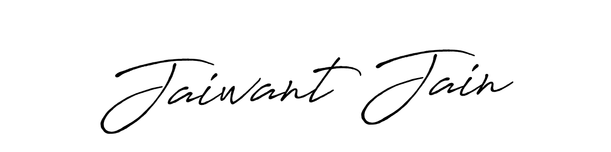 How to make Jaiwant Jain name signature. Use Antro_Vectra_Bolder style for creating short signs online. This is the latest handwritten sign. Jaiwant Jain signature style 7 images and pictures png
