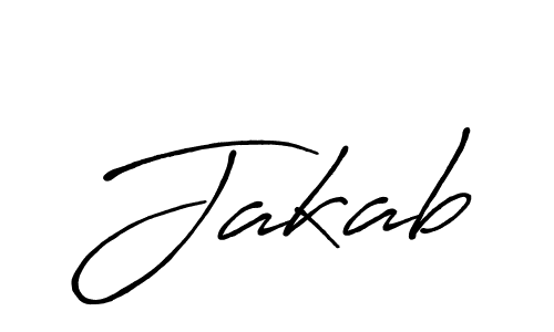 Design your own signature with our free online signature maker. With this signature software, you can create a handwritten (Antro_Vectra_Bolder) signature for name Jakab. Jakab signature style 7 images and pictures png