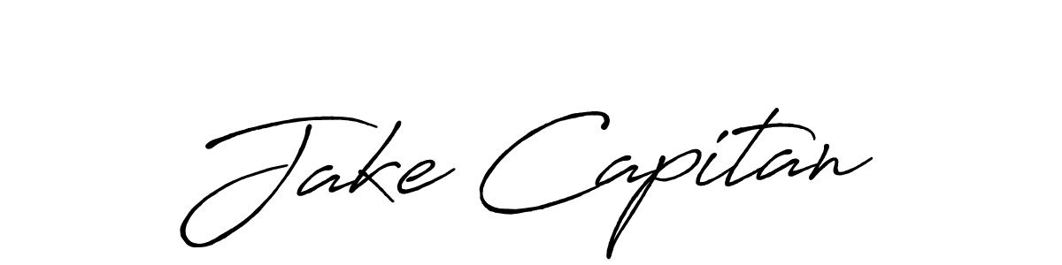 Use a signature maker to create a handwritten signature online. With this signature software, you can design (Antro_Vectra_Bolder) your own signature for name Jake Capitan. Jake Capitan signature style 7 images and pictures png