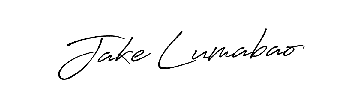 Make a beautiful signature design for name Jake Lumabao. With this signature (Antro_Vectra_Bolder) style, you can create a handwritten signature for free. Jake Lumabao signature style 7 images and pictures png