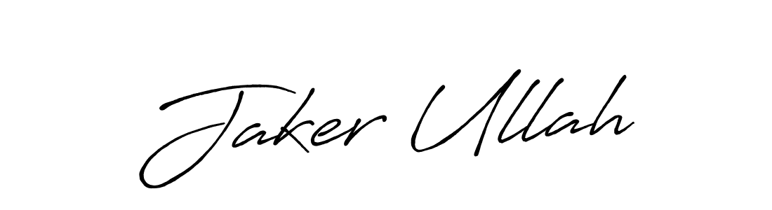 Use a signature maker to create a handwritten signature online. With this signature software, you can design (Antro_Vectra_Bolder) your own signature for name Jaker Ullah. Jaker Ullah signature style 7 images and pictures png