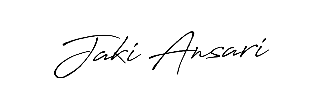 How to make Jaki Ansari name signature. Use Antro_Vectra_Bolder style for creating short signs online. This is the latest handwritten sign. Jaki Ansari signature style 7 images and pictures png