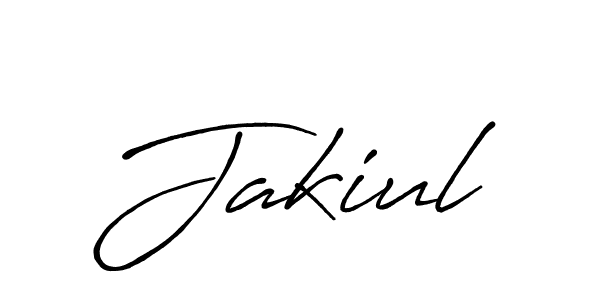 if you are searching for the best signature style for your name Jakiul. so please give up your signature search. here we have designed multiple signature styles  using Antro_Vectra_Bolder. Jakiul signature style 7 images and pictures png