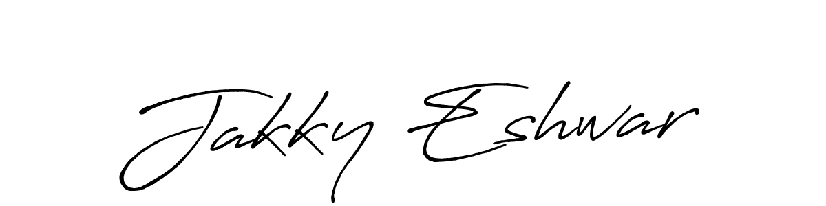 Make a short Jakky Eshwar signature style. Manage your documents anywhere anytime using Antro_Vectra_Bolder. Create and add eSignatures, submit forms, share and send files easily. Jakky Eshwar signature style 7 images and pictures png