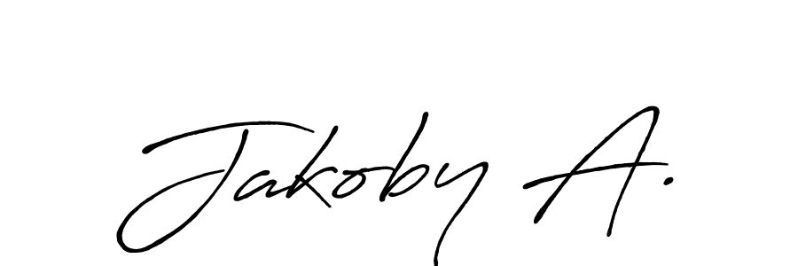 Design your own signature with our free online signature maker. With this signature software, you can create a handwritten (Antro_Vectra_Bolder) signature for name Jakoby A.. Jakoby A. signature style 7 images and pictures png