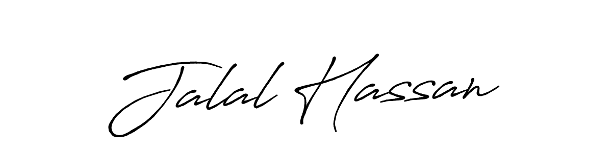 Create a beautiful signature design for name Jalal Hassan. With this signature (Antro_Vectra_Bolder) fonts, you can make a handwritten signature for free. Jalal Hassan signature style 7 images and pictures png