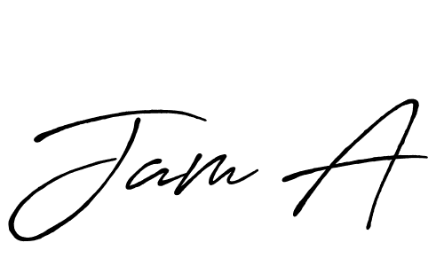 How to make Jam A name signature. Use Antro_Vectra_Bolder style for creating short signs online. This is the latest handwritten sign. Jam A signature style 7 images and pictures png