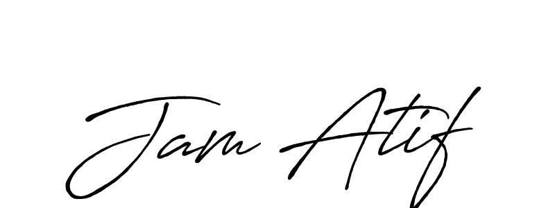 Make a beautiful signature design for name Jam Atif. With this signature (Antro_Vectra_Bolder) style, you can create a handwritten signature for free. Jam Atif signature style 7 images and pictures png