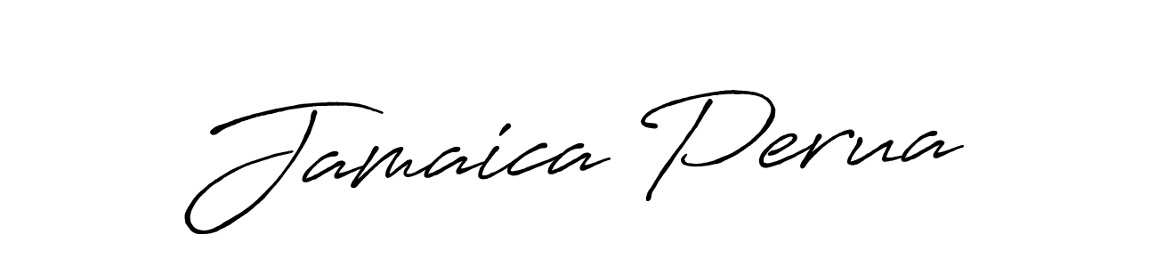 How to make Jamaica Perua name signature. Use Antro_Vectra_Bolder style for creating short signs online. This is the latest handwritten sign. Jamaica Perua signature style 7 images and pictures png