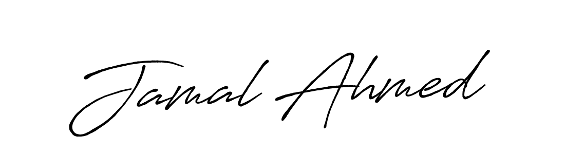 How to make Jamal Ahmed name signature. Use Antro_Vectra_Bolder style for creating short signs online. This is the latest handwritten sign. Jamal Ahmed signature style 7 images and pictures png