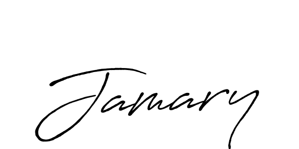 Use a signature maker to create a handwritten signature online. With this signature software, you can design (Antro_Vectra_Bolder) your own signature for name Jamary. Jamary signature style 7 images and pictures png