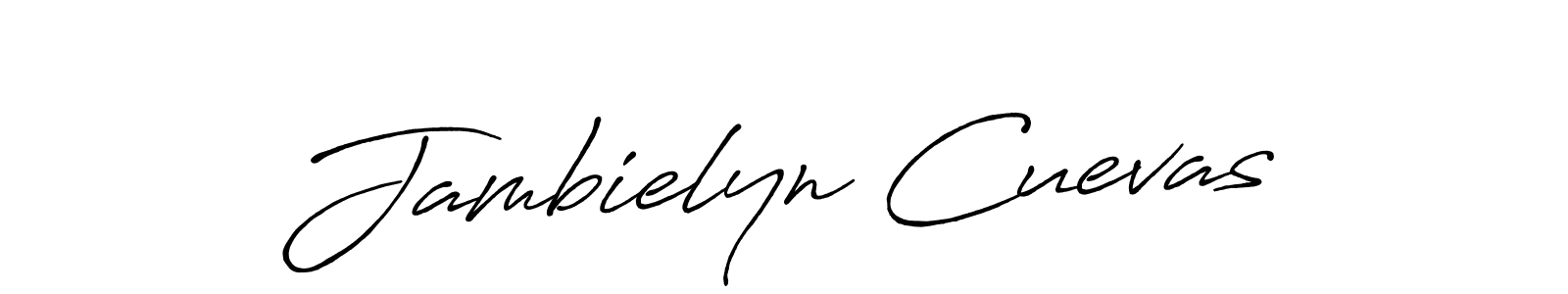 You should practise on your own different ways (Antro_Vectra_Bolder) to write your name (Jambielyn Cuevas) in signature. don't let someone else do it for you. Jambielyn Cuevas signature style 7 images and pictures png