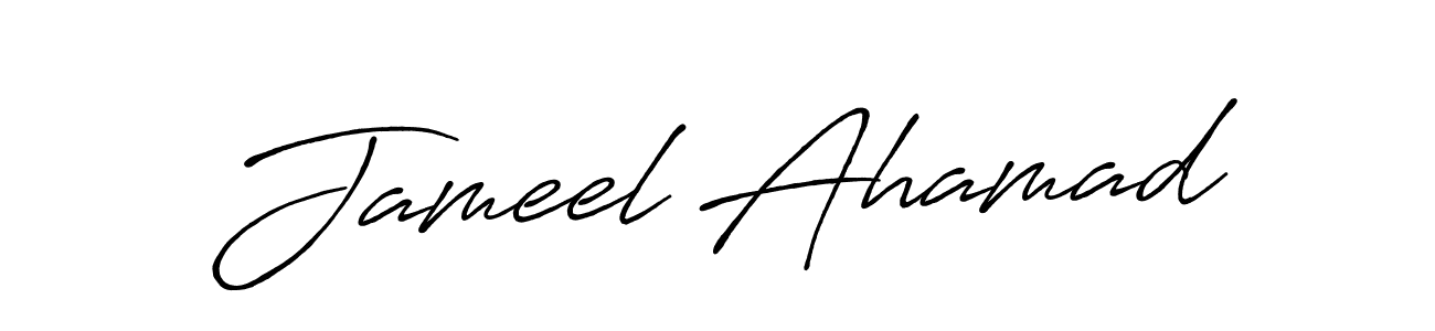 How to make Jameel Ahamad name signature. Use Antro_Vectra_Bolder style for creating short signs online. This is the latest handwritten sign. Jameel Ahamad signature style 7 images and pictures png
