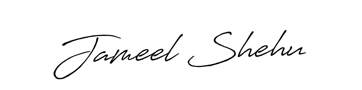 How to make Jameel Shehu name signature. Use Antro_Vectra_Bolder style for creating short signs online. This is the latest handwritten sign. Jameel Shehu signature style 7 images and pictures png