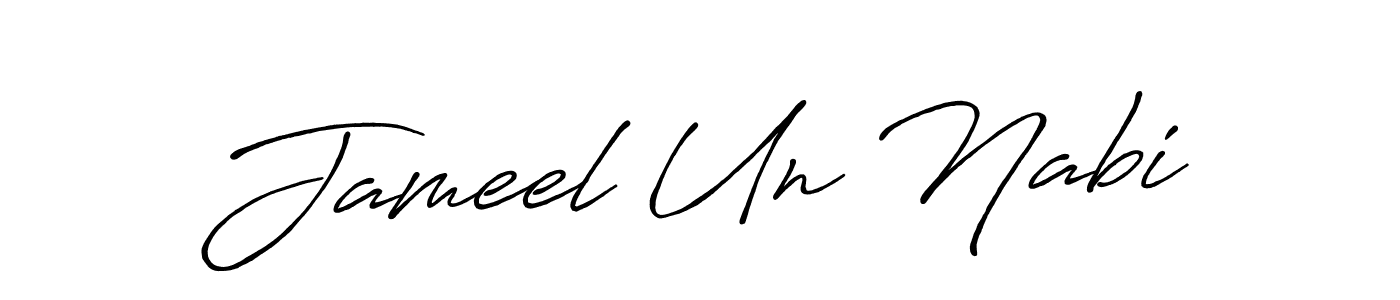 Also You can easily find your signature by using the search form. We will create Jameel Un Nabi name handwritten signature images for you free of cost using Antro_Vectra_Bolder sign style. Jameel Un Nabi signature style 7 images and pictures png