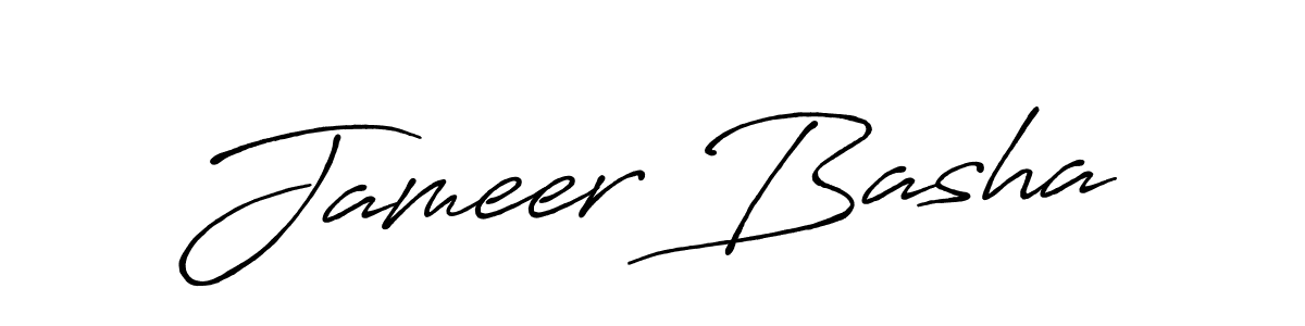 Create a beautiful signature design for name Jameer Basha. With this signature (Antro_Vectra_Bolder) fonts, you can make a handwritten signature for free. Jameer Basha signature style 7 images and pictures png