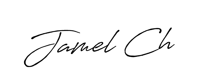 You should practise on your own different ways (Antro_Vectra_Bolder) to write your name (Jamel Ch) in signature. don't let someone else do it for you. Jamel Ch signature style 7 images and pictures png