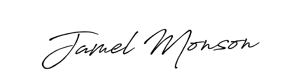 How to make Jamel Monson signature? Antro_Vectra_Bolder is a professional autograph style. Create handwritten signature for Jamel Monson name. Jamel Monson signature style 7 images and pictures png