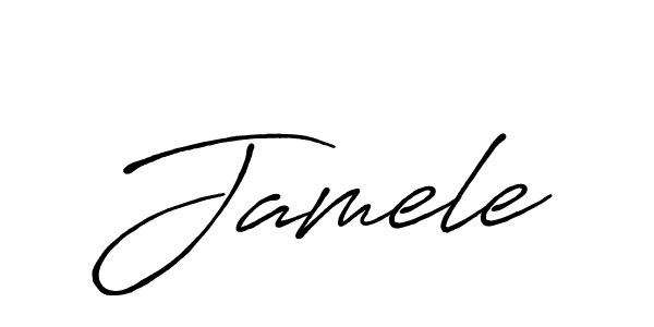 Jamele stylish signature style. Best Handwritten Sign (Antro_Vectra_Bolder) for my name. Handwritten Signature Collection Ideas for my name Jamele. Jamele signature style 7 images and pictures png