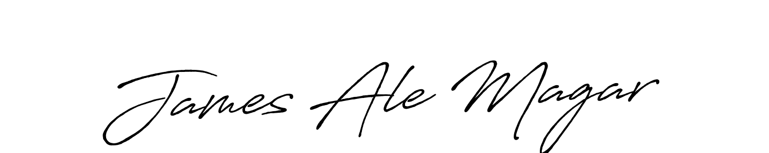 Also we have James Ale Magar name is the best signature style. Create professional handwritten signature collection using Antro_Vectra_Bolder autograph style. James Ale Magar signature style 7 images and pictures png