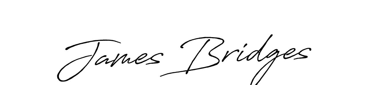 Create a beautiful signature design for name James Bridges. With this signature (Antro_Vectra_Bolder) fonts, you can make a handwritten signature for free. James Bridges signature style 7 images and pictures png