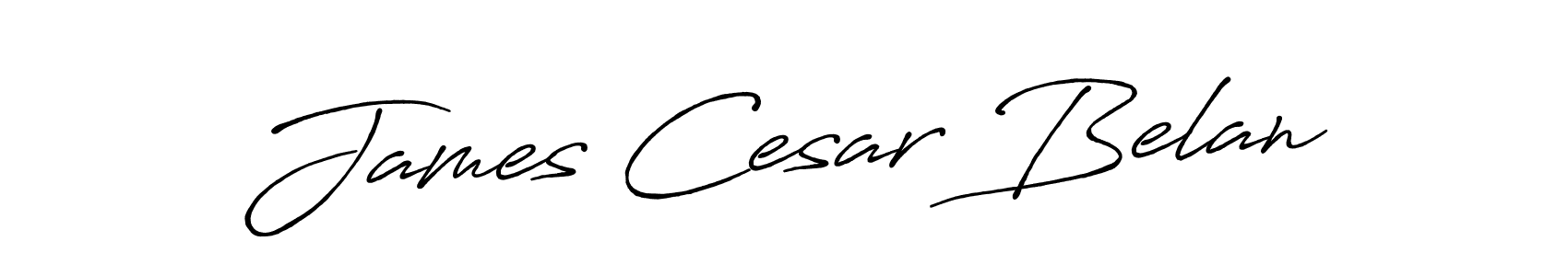Design your own signature with our free online signature maker. With this signature software, you can create a handwritten (Antro_Vectra_Bolder) signature for name James Cesar Belan. James Cesar Belan signature style 7 images and pictures png