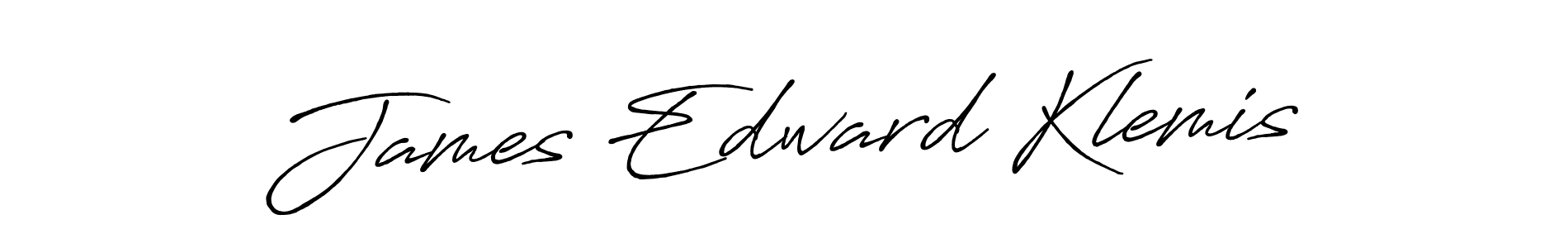 Create a beautiful signature design for name James Edward Klemis. With this signature (Antro_Vectra_Bolder) fonts, you can make a handwritten signature for free. James Edward Klemis signature style 7 images and pictures png