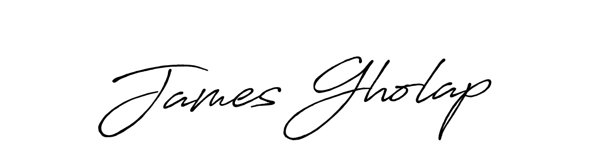 Design your own signature with our free online signature maker. With this signature software, you can create a handwritten (Antro_Vectra_Bolder) signature for name James Gholap. James Gholap signature style 7 images and pictures png