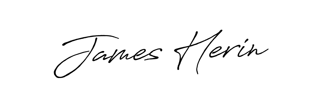 How to make James Herin name signature. Use Antro_Vectra_Bolder style for creating short signs online. This is the latest handwritten sign. James Herin signature style 7 images and pictures png