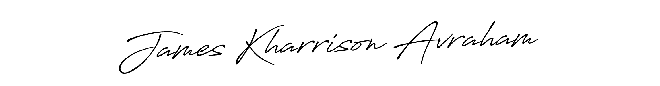 How to make James Kharrison Avraham name signature. Use Antro_Vectra_Bolder style for creating short signs online. This is the latest handwritten sign. James Kharrison Avraham signature style 7 images and pictures png