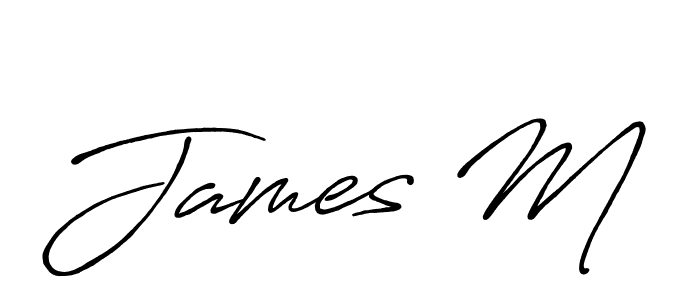 James M stylish signature style. Best Handwritten Sign (Antro_Vectra_Bolder) for my name. Handwritten Signature Collection Ideas for my name James M. James M signature style 7 images and pictures png