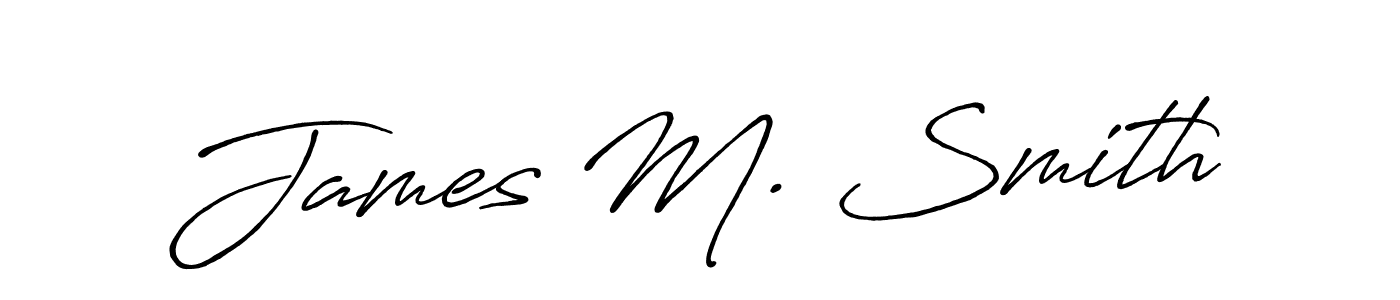 The best way (Antro_Vectra_Bolder) to make a short signature is to pick only two or three words in your name. The name James M. Smith include a total of six letters. For converting this name. James M. Smith signature style 7 images and pictures png