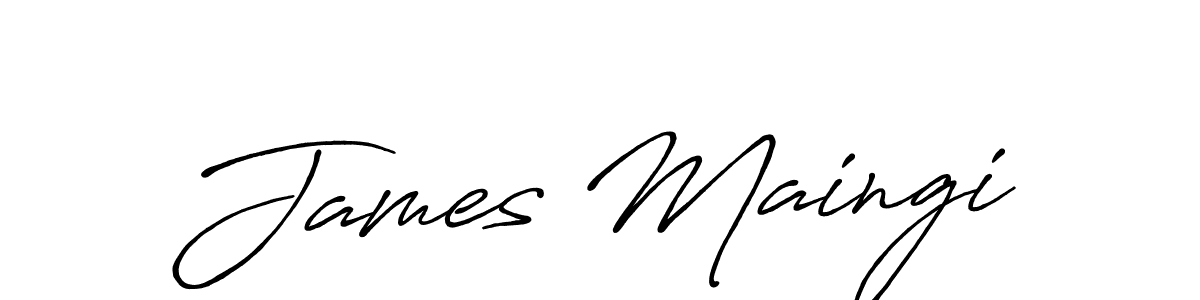 How to make James Maingi name signature. Use Antro_Vectra_Bolder style for creating short signs online. This is the latest handwritten sign. James Maingi signature style 7 images and pictures png