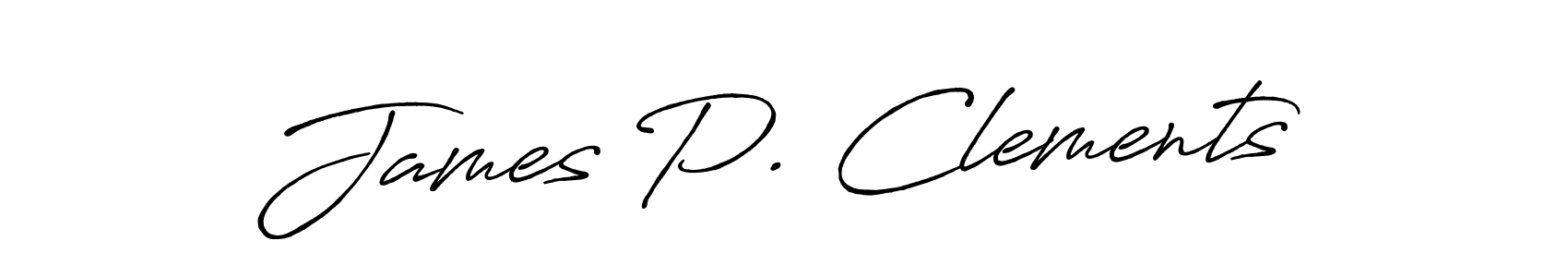 Create a beautiful signature design for name James P. Clements. With this signature (Antro_Vectra_Bolder) fonts, you can make a handwritten signature for free. James P. Clements signature style 7 images and pictures png