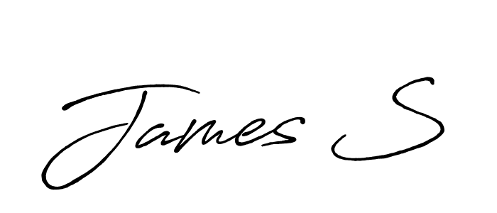 How to make James S name signature. Use Antro_Vectra_Bolder style for creating short signs online. This is the latest handwritten sign. James S signature style 7 images and pictures png
