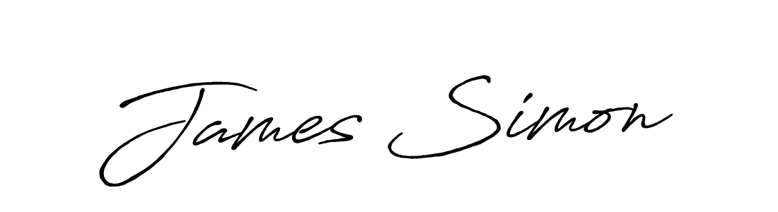 if you are searching for the best signature style for your name James Simon. so please give up your signature search. here we have designed multiple signature styles  using Antro_Vectra_Bolder. James Simon signature style 7 images and pictures png