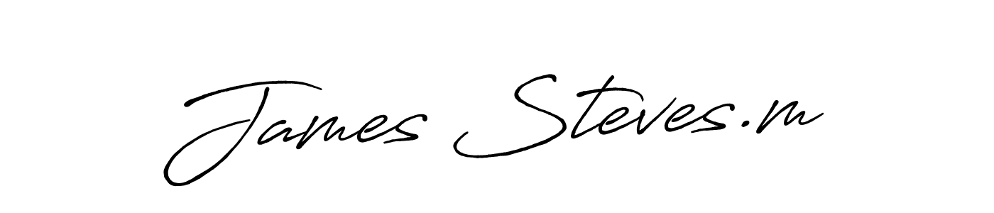 Use a signature maker to create a handwritten signature online. With this signature software, you can design (Antro_Vectra_Bolder) your own signature for name James Steves.m. James Steves.m signature style 7 images and pictures png