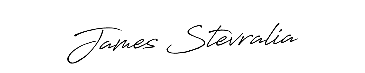 Use a signature maker to create a handwritten signature online. With this signature software, you can design (Antro_Vectra_Bolder) your own signature for name James Stevralia. James Stevralia signature style 7 images and pictures png