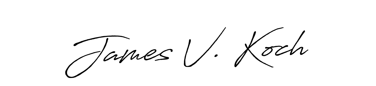 The best way (Antro_Vectra_Bolder) to make a short signature is to pick only two or three words in your name. The name James V. Koch include a total of six letters. For converting this name. James V. Koch signature style 7 images and pictures png