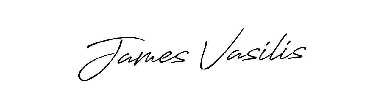 Create a beautiful signature design for name James Vasilis. With this signature (Antro_Vectra_Bolder) fonts, you can make a handwritten signature for free. James Vasilis signature style 7 images and pictures png