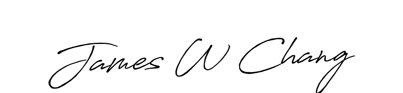 James W Chang stylish signature style. Best Handwritten Sign (Antro_Vectra_Bolder) for my name. Handwritten Signature Collection Ideas for my name James W Chang. James W Chang signature style 7 images and pictures png