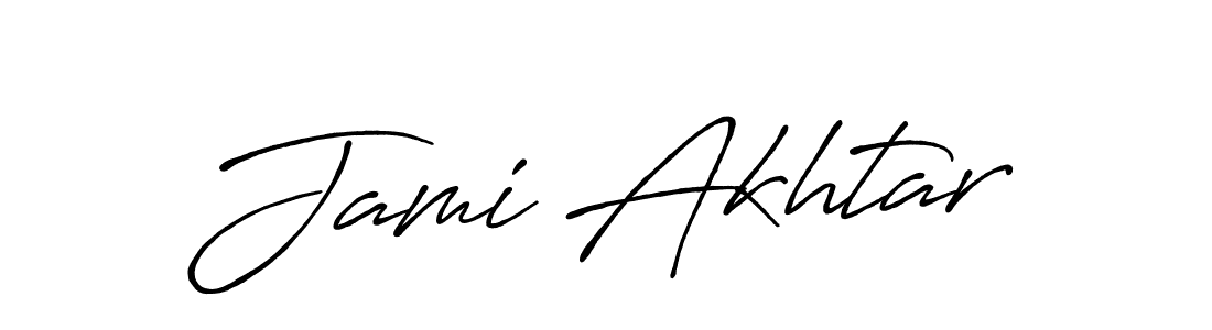 Create a beautiful signature design for name Jami Akhtar. With this signature (Antro_Vectra_Bolder) fonts, you can make a handwritten signature for free. Jami Akhtar signature style 7 images and pictures png