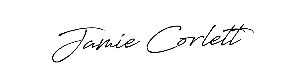 The best way (Antro_Vectra_Bolder) to make a short signature is to pick only two or three words in your name. The name Jamie Corlett include a total of six letters. For converting this name. Jamie Corlett signature style 7 images and pictures png