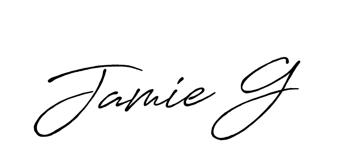 Create a beautiful signature design for name Jamie G. With this signature (Antro_Vectra_Bolder) fonts, you can make a handwritten signature for free. Jamie G signature style 7 images and pictures png